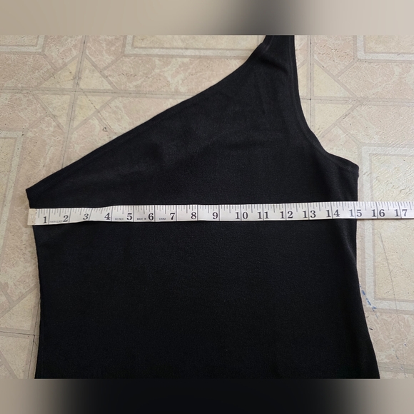 Reformation x Laura Harrier Black Maddie Knit One Shoulder Top - Picture 7 of 8